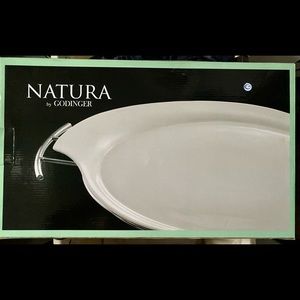 Godinger Natura Collection Porcelain Serving Tray With Rack